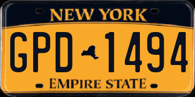NY license plate GPD1494