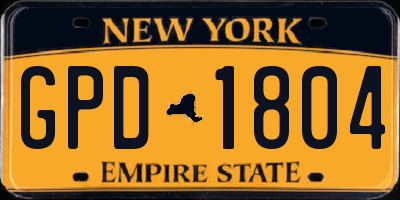 NY license plate GPD1804