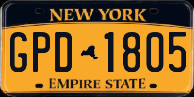 NY license plate GPD1805