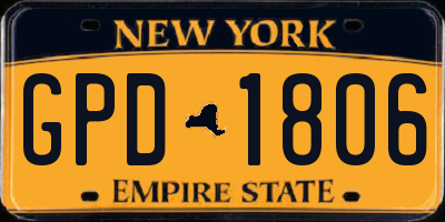 NY license plate GPD1806