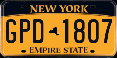 NY license plate GPD1807