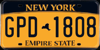NY license plate GPD1808