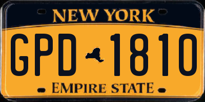 NY license plate GPD1810