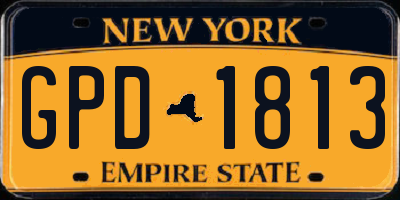 NY license plate GPD1813