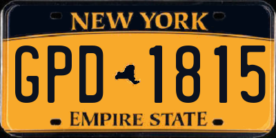 NY license plate GPD1815