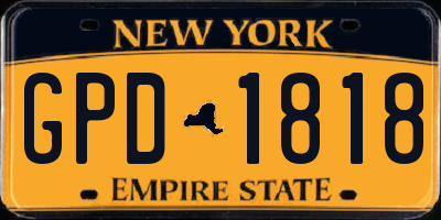 NY license plate GPD1818