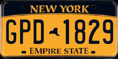 NY license plate GPD1829