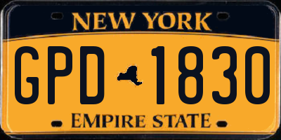 NY license plate GPD1830
