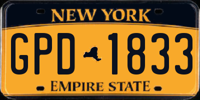 NY license plate GPD1833