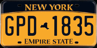 NY license plate GPD1835