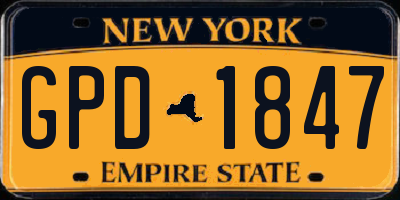 NY license plate GPD1847