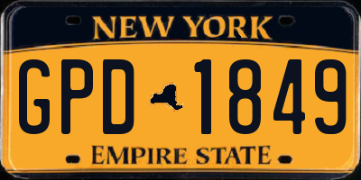 NY license plate GPD1849