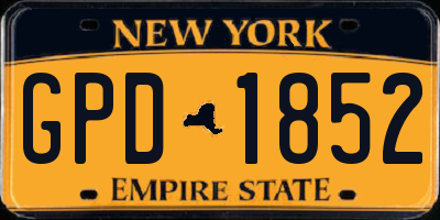 NY license plate GPD1852