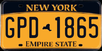NY license plate GPD1865