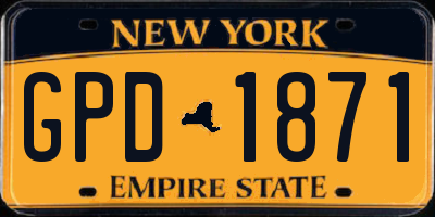 NY license plate GPD1871