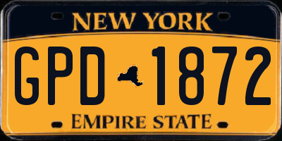 NY license plate GPD1872