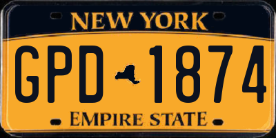 NY license plate GPD1874
