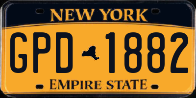 NY license plate GPD1882