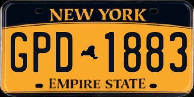NY license plate GPD1883