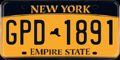 NY license plate GPD1891