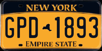 NY license plate GPD1893