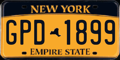 NY license plate GPD1899
