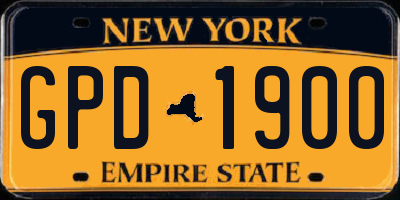 NY license plate GPD1900