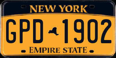 NY license plate GPD1902