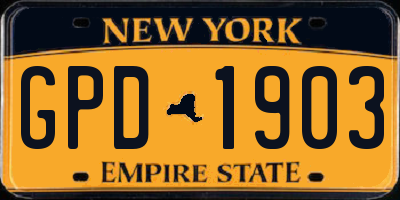 NY license plate GPD1903