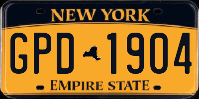 NY license plate GPD1904