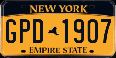 NY license plate GPD1907