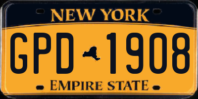 NY license plate GPD1908