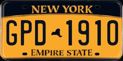 NY license plate GPD1910