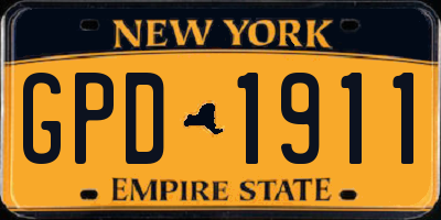 NY license plate GPD1911