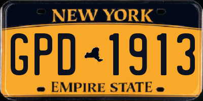 NY license plate GPD1913
