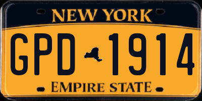 NY license plate GPD1914