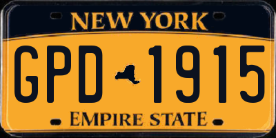 NY license plate GPD1915