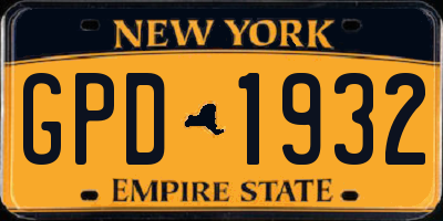 NY license plate GPD1932