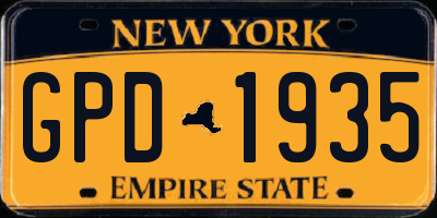 NY license plate GPD1935