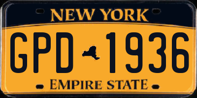 NY license plate GPD1936