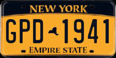 NY license plate GPD1941
