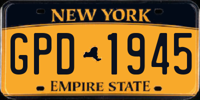 NY license plate GPD1945