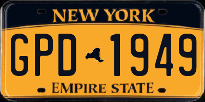 NY license plate GPD1949