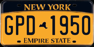 NY license plate GPD1950