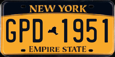 NY license plate GPD1951