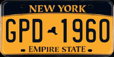 NY license plate GPD1960
