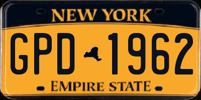 NY license plate GPD1962