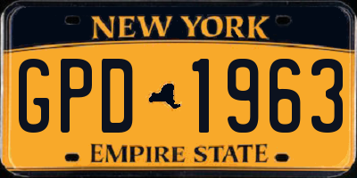 NY license plate GPD1963