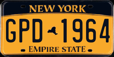 NY license plate GPD1964