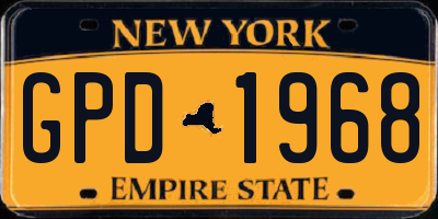 NY license plate GPD1968